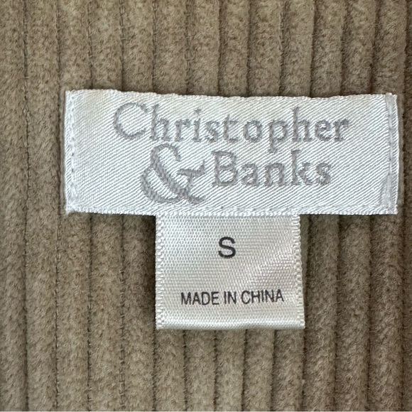Christopher & Banks Tan Corduroy Vest Small Prep Ivy League Riding Neutral - Picture 2 of 8